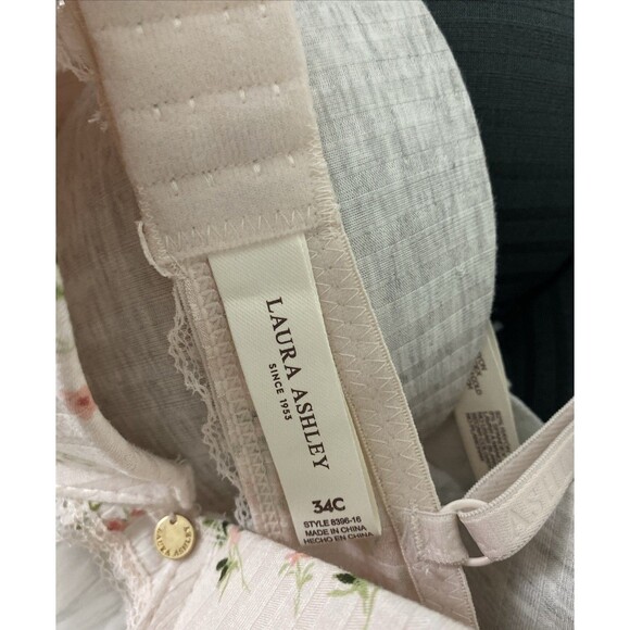 Laura Ashley Push Up Bra Women’s Comfort 3 Pack Size 34C Floral Gray Pink Lace - Picture 11 of 12
